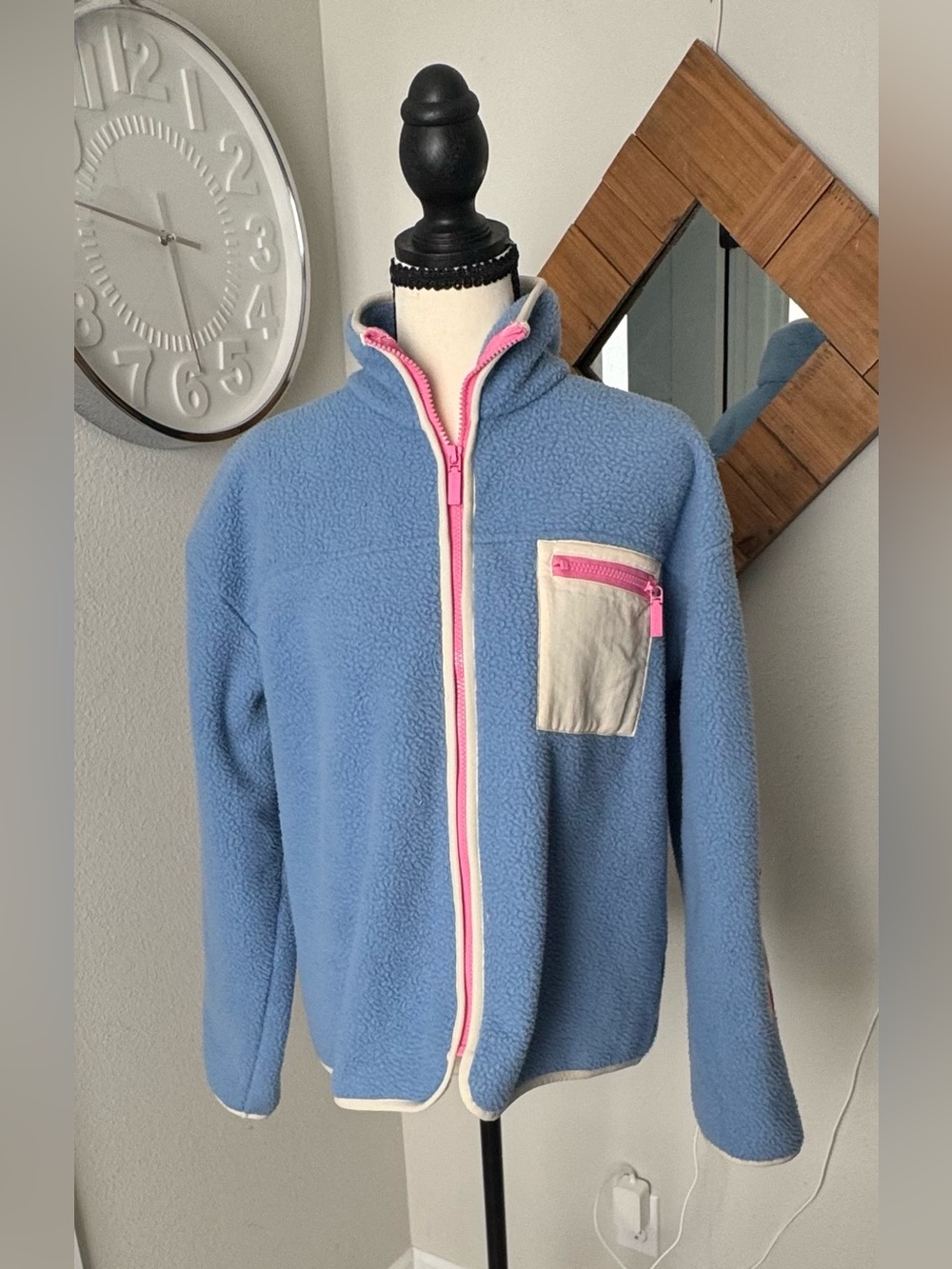 Florence by Mills Cloud 10 Fleece Jacket - Periwinkle Blue & Pink